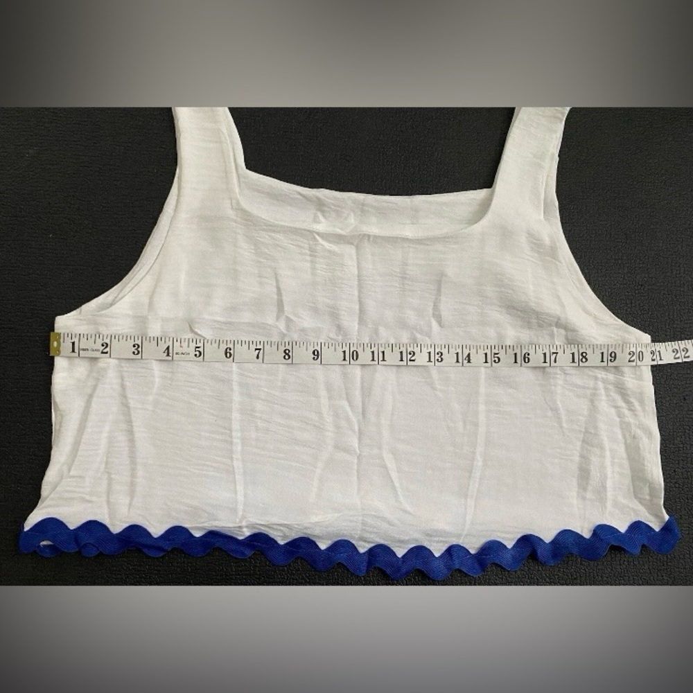 Woman's 2 Piece Set Casual Cropped Tank Top High Waist Skirt XL White Summer Set - Picture 8 of 13